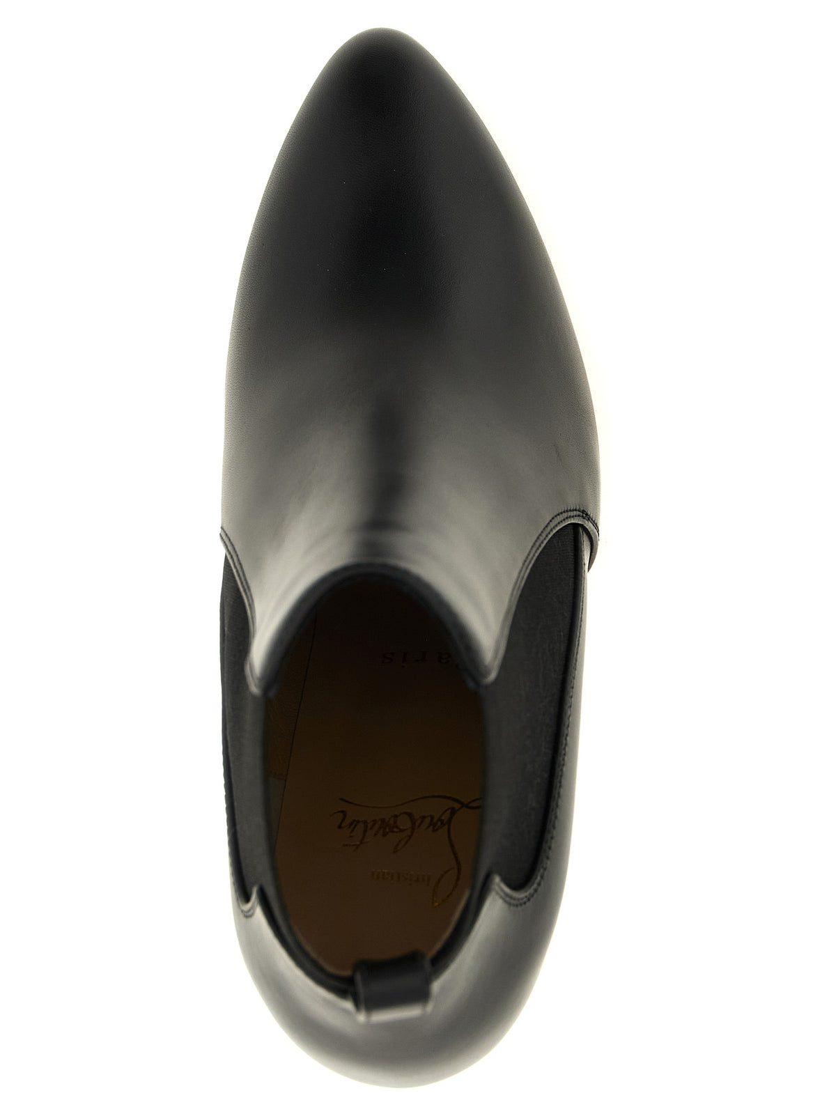 Christian Louboutin Women's Calfskin Leather Ankle Boots - Black Red