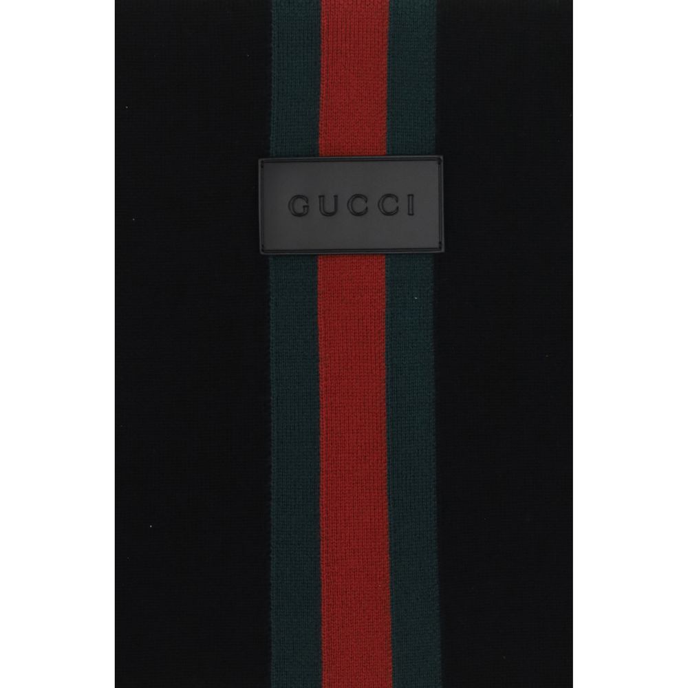 Gucci Merino Wool Scarf - Black Signature Striped