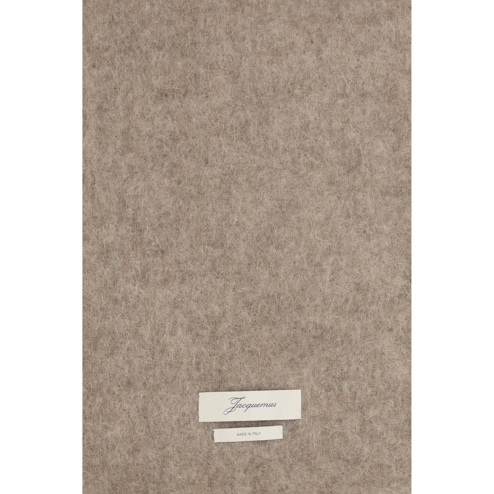 Jacquemus Mohair Polyamide & Alpaca Wool Fringes Scarf - Beige