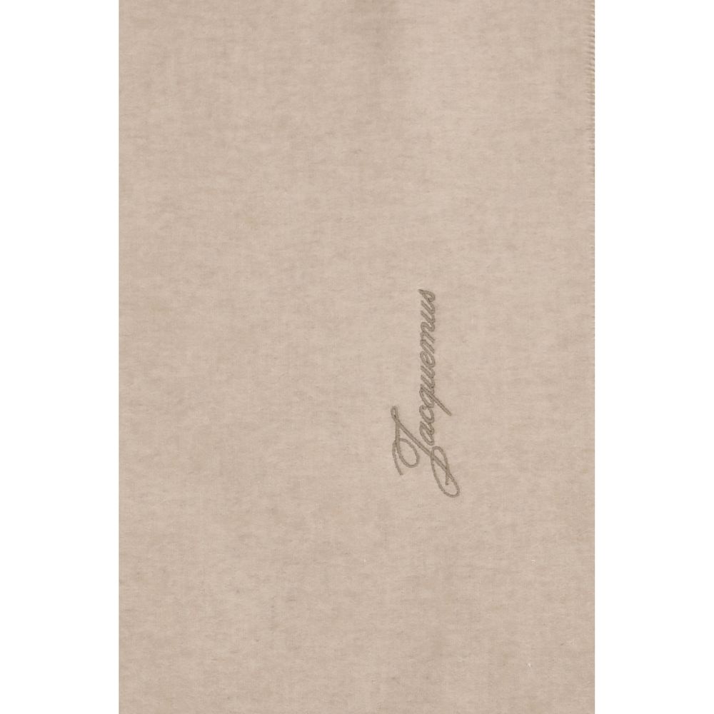 Jacquemus Merino Wool Fringes Scarf - Beige
