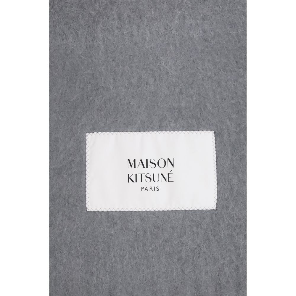 Maison Kitsuné Alpaca Wool Fringes Scarf - Gradient Gray