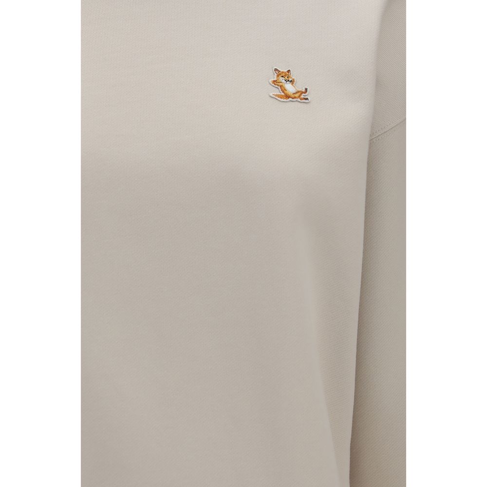 Sweatshirt by Maison Kitsuné for women in cotton beige & signature features an exquisite silhouette, showcasing and crew neckline details for a exquisite look.