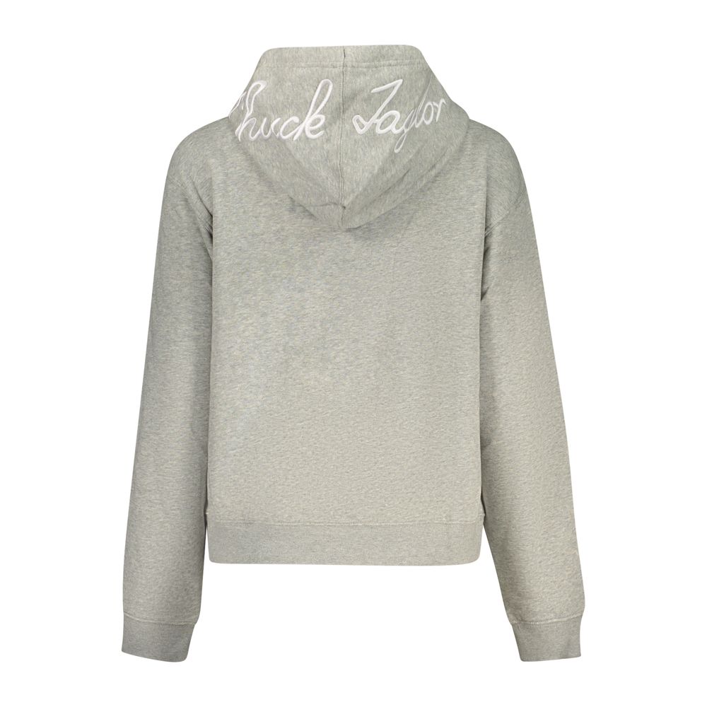 Converse Women's Regular Fit Cotton Sweatshirt Hoodie - Gray