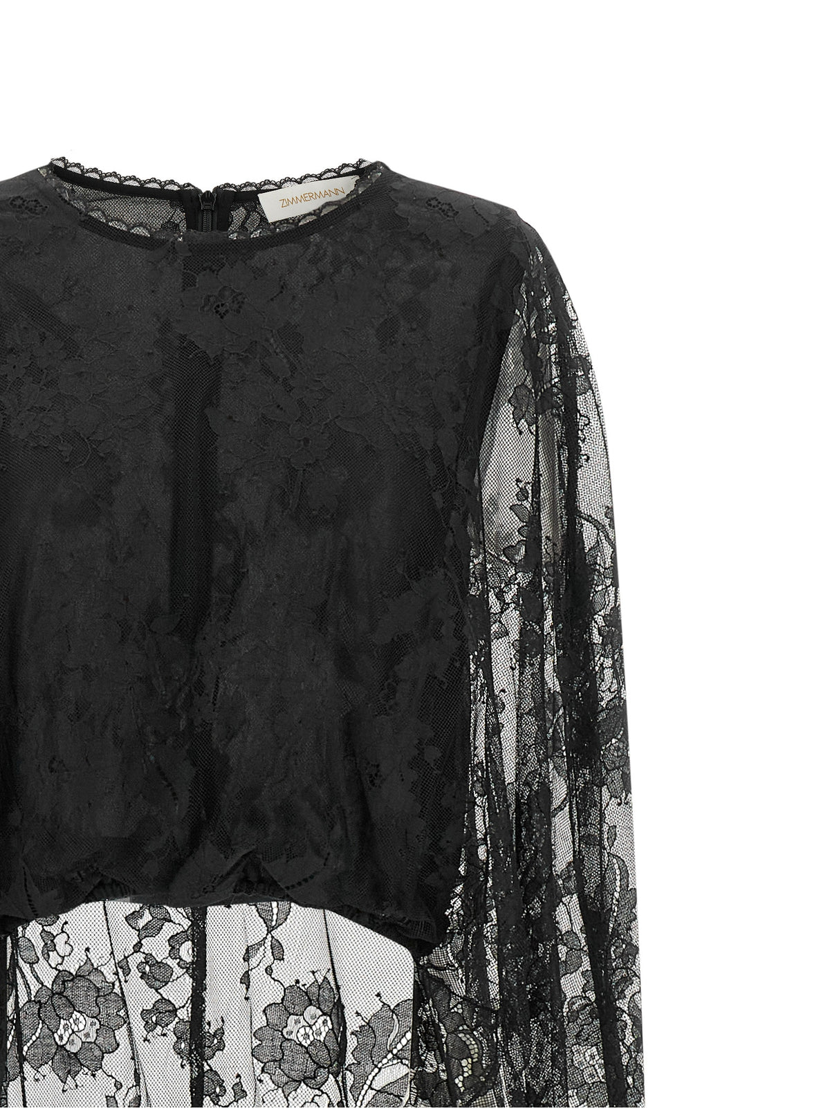 Zimmermann Women's Crop Top Cropped Cotton Lace & Polyamide Tank - Black Floral