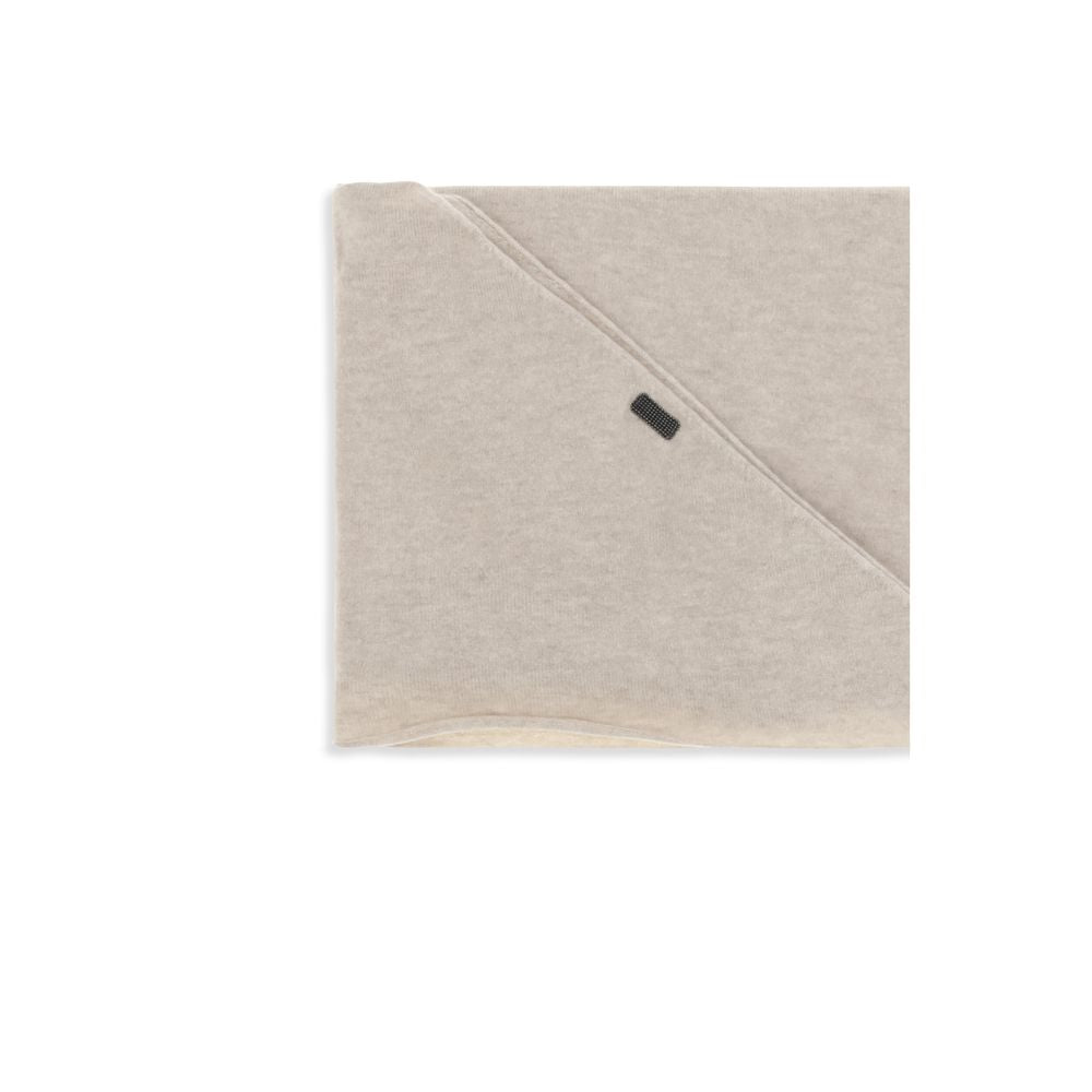 Brunello Cucinelli Capra Hircus Cashmere & Nickel Triangular Fringes Scarf - Beige Signature