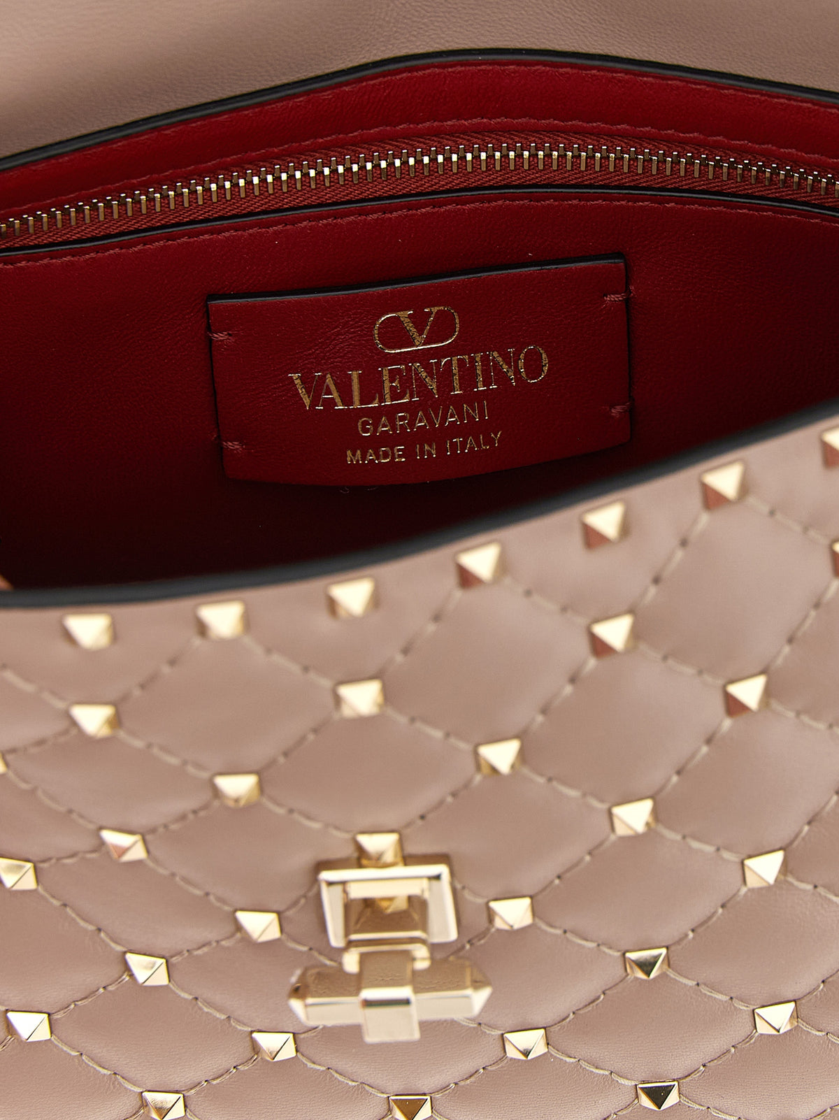 Valentino Garavani Rockstud Lamb Leather Shoulder Flap Clutch Bag - Multicolor Pink