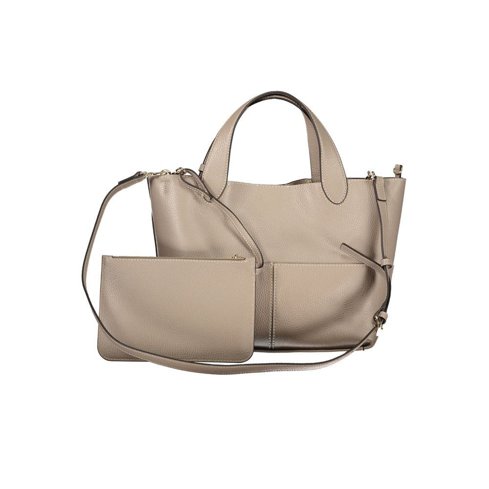 Pouch Handbag by Furla for women in leather gray features a signature silhouette, showcasing a secure snap & zipper and signature removable-pouch with versatile shoulder-strap, adjustable-strap & handle for a sophisticated look.
