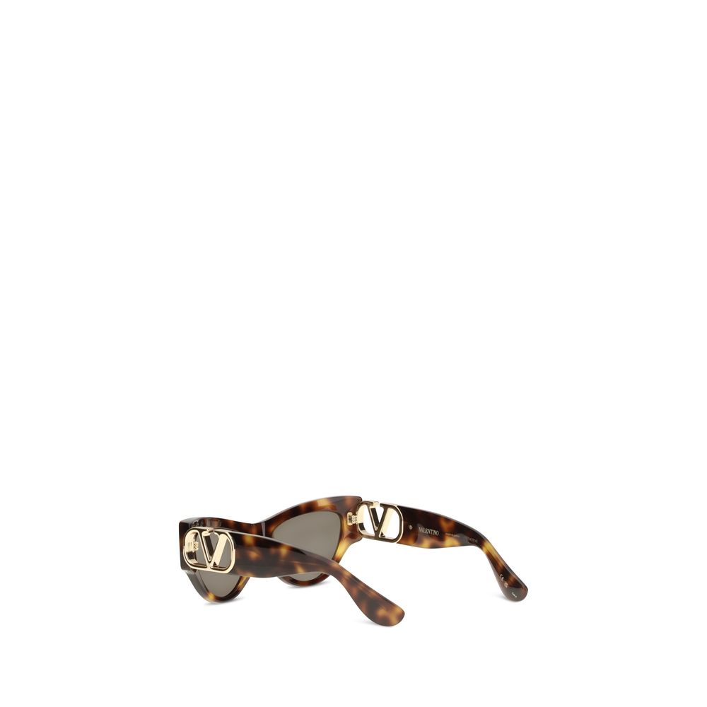 Valentino Garavani V Logo Cat Eye Acetate Sunglasses - Brown Signature