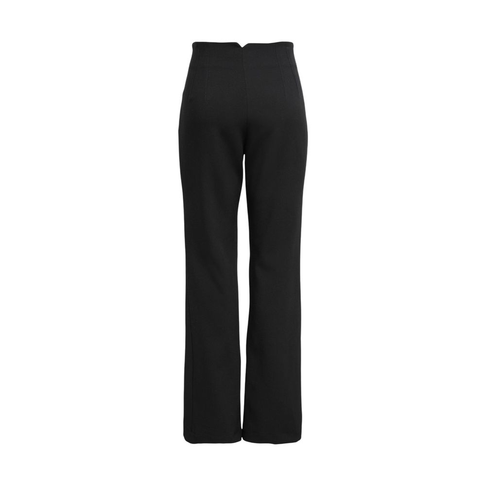 Only Women's Flared High Rise Stretch Polyester & Viscose Trousers - Black