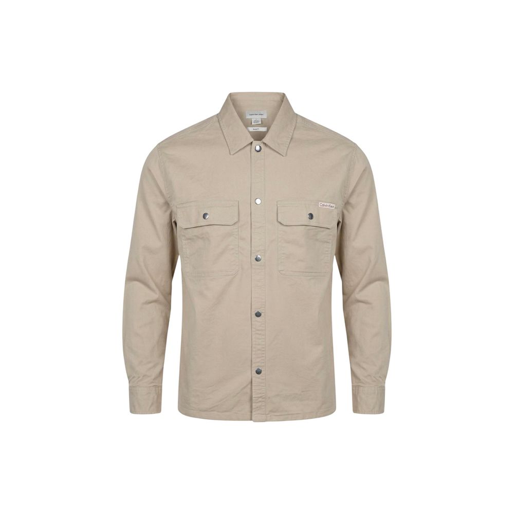 Calvin Klein Jeans Men's Stretch Denim Cotton Shirt - Beige