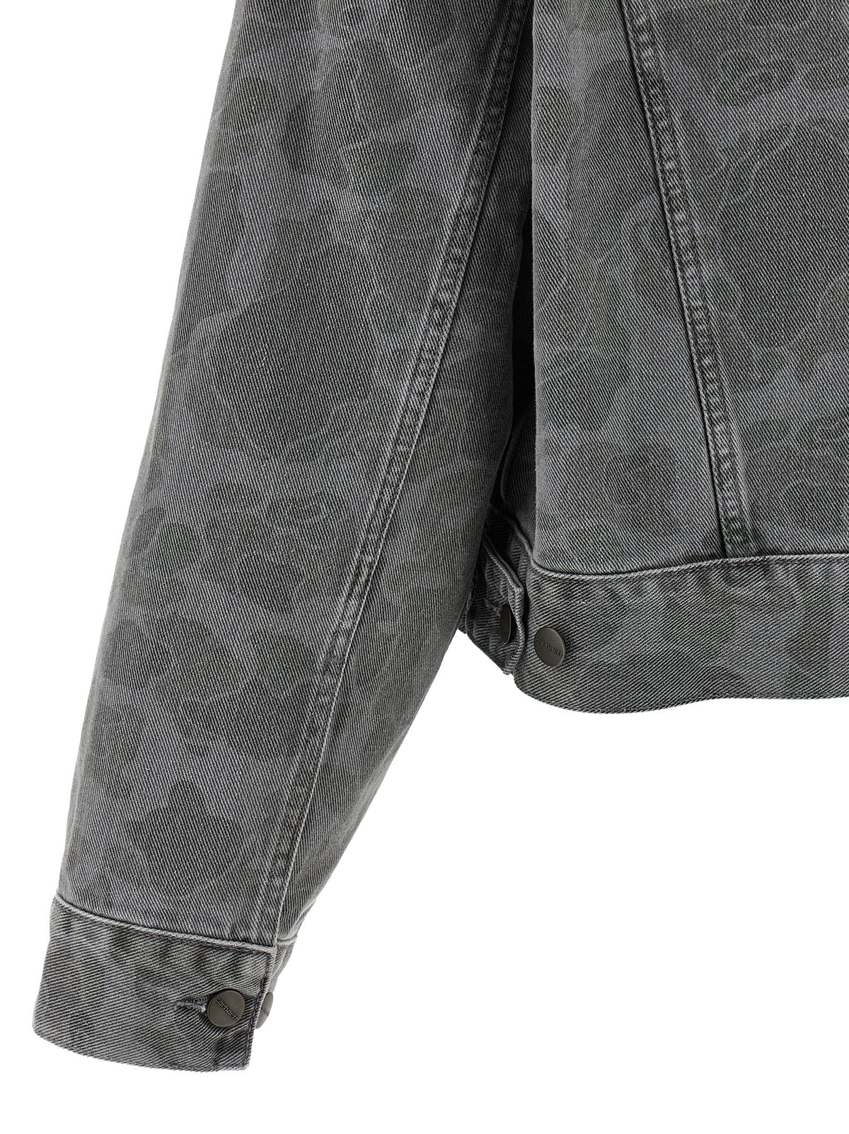 Carhartt Wip Women's Organic Cotton Denim Trucker Jacket - Gray Camouflage Print