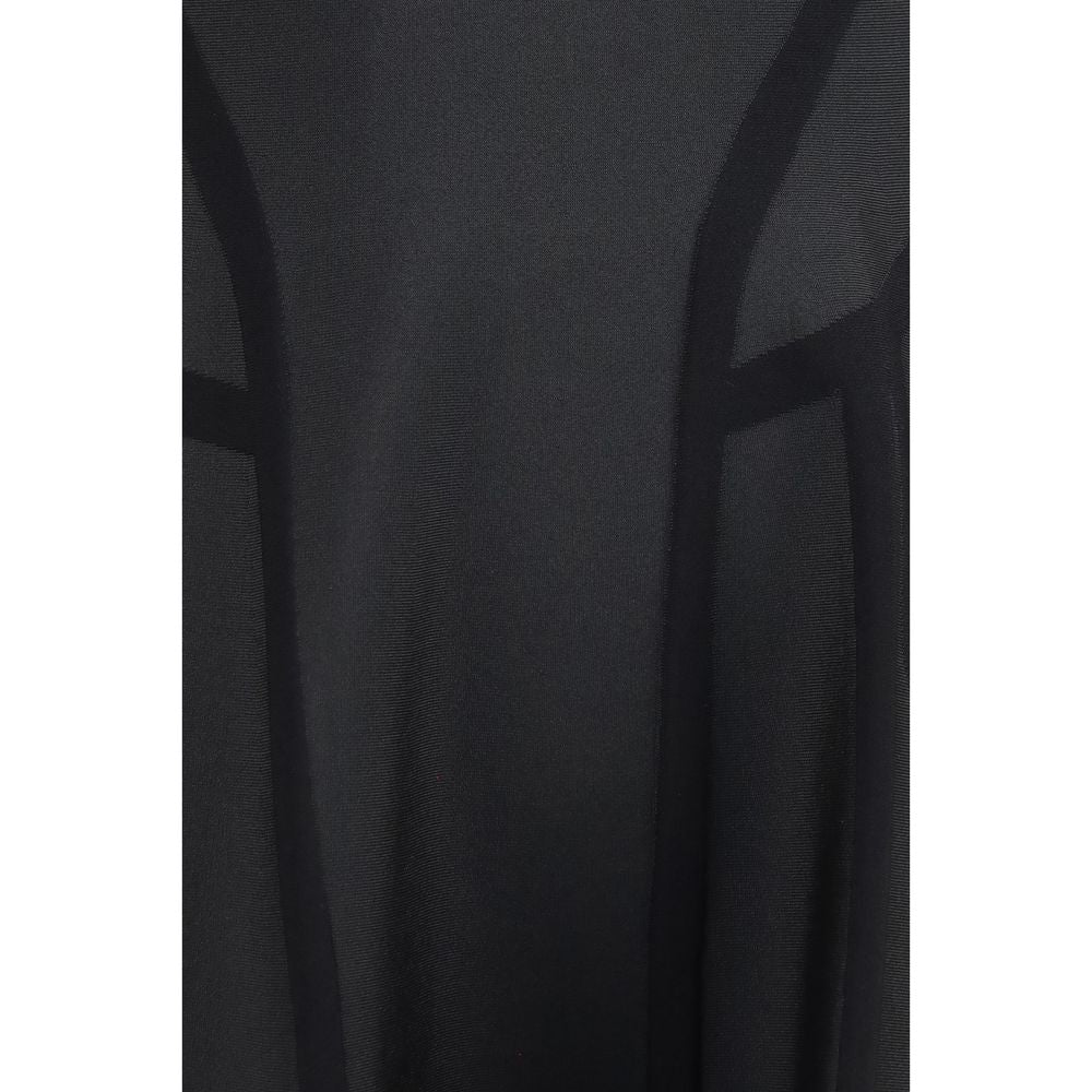 Alexander McQueen Women's Cocktail Sleeveless Viscose Polyester & Polyamide Short Mini Dress - Black Patterned Jacquard