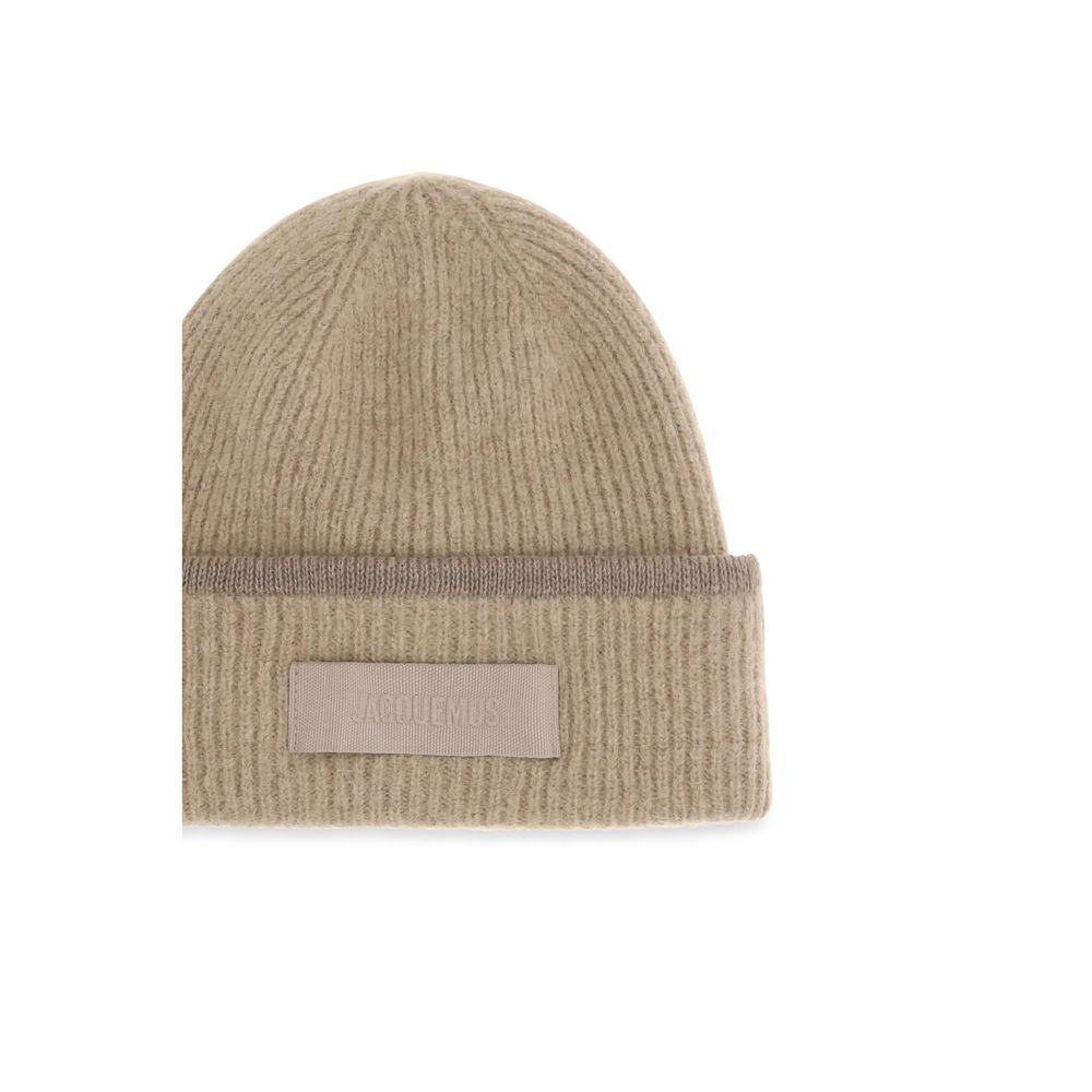 Jacquemus Alpaca Wool & Polyamide Beanie Hat - Beige