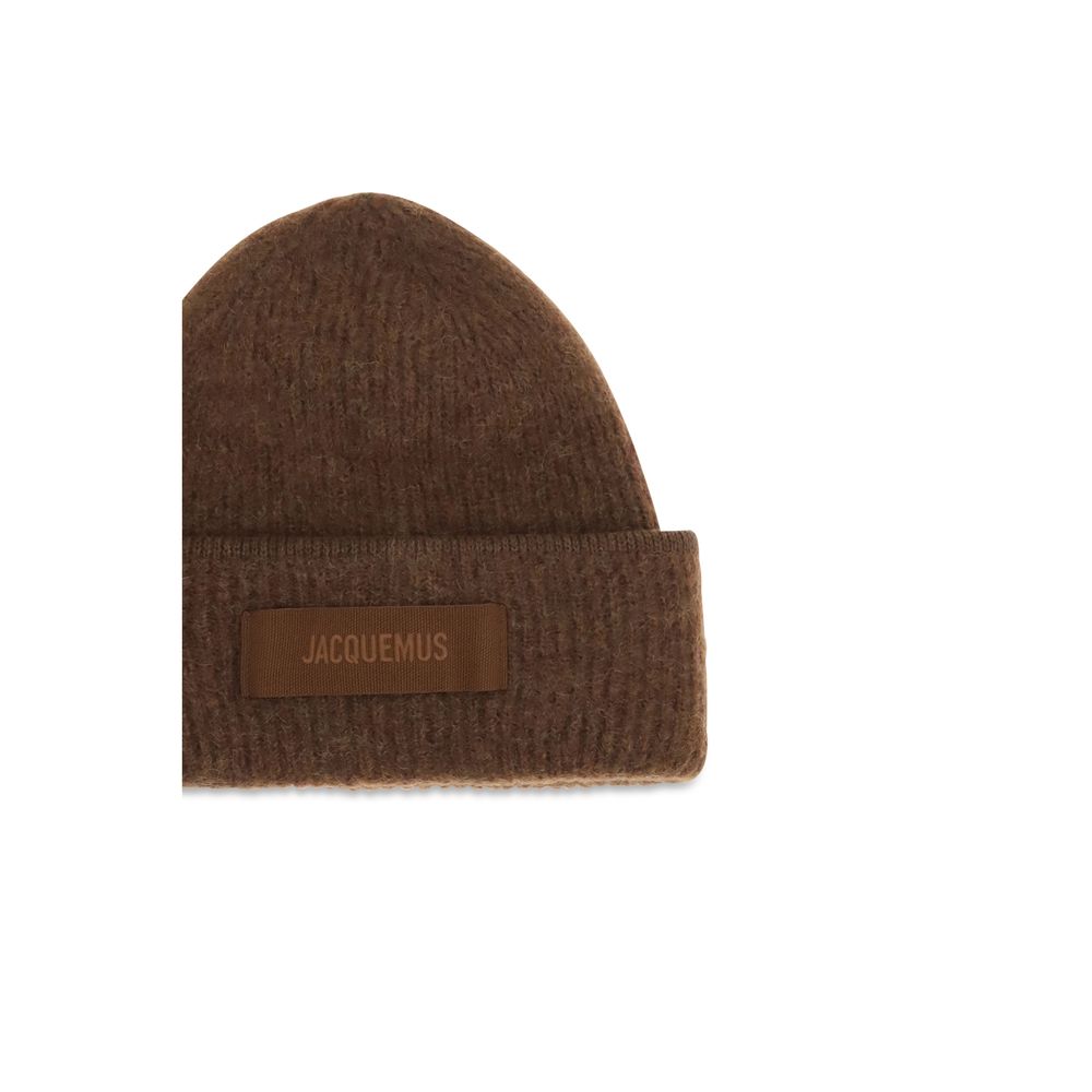Jacquemus Alpaca Wool & Polyamide Beanie Hat - Brown