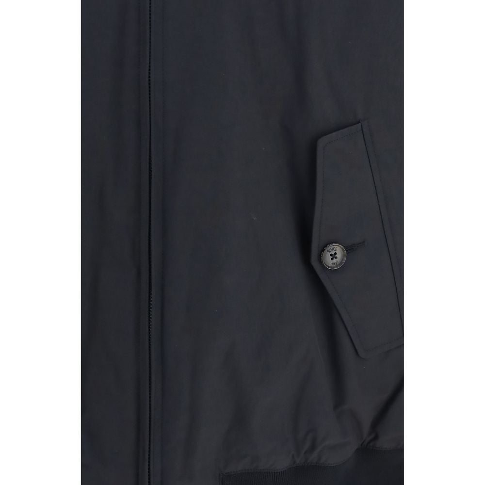 Baracuta Men's Thermal Harrington Viscose Polyester Cotton Bomber Jacket - Black Tartan