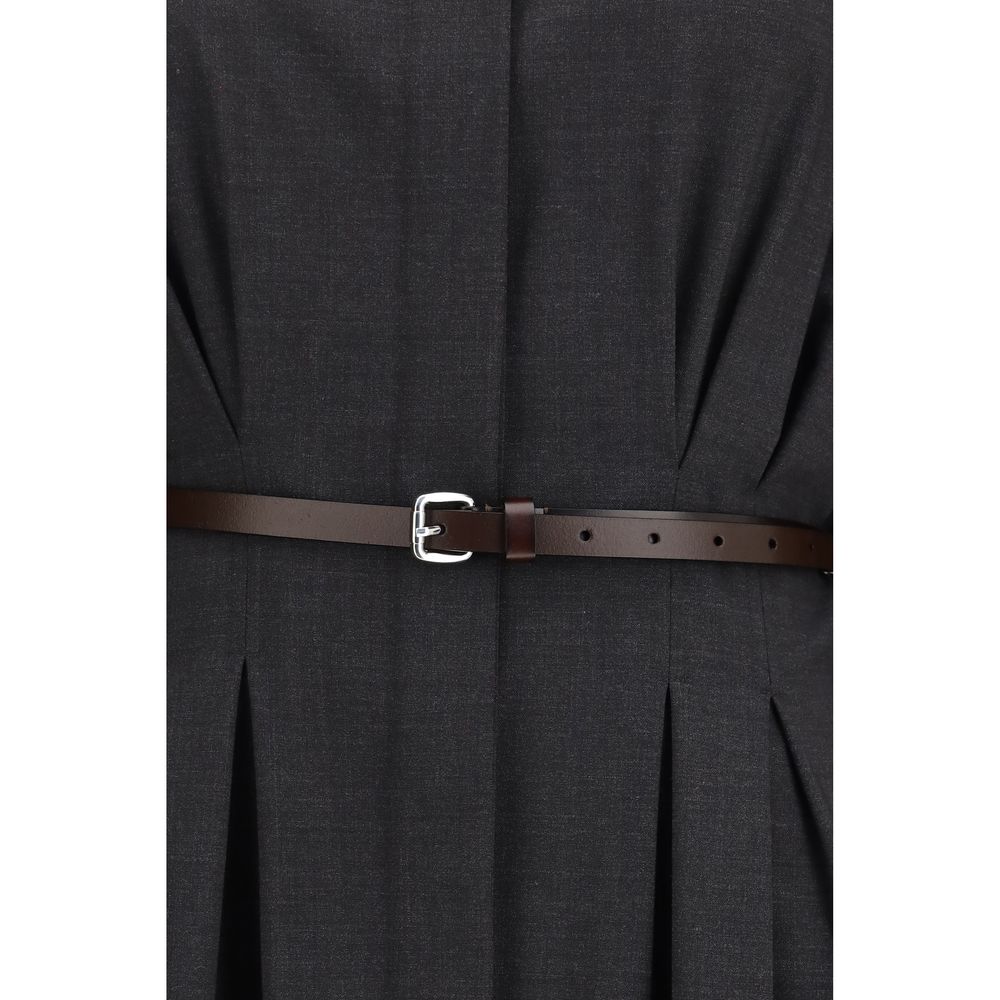 P.A.R.O.S.H. Women's Shirt Long-Sleeve Wool Long Dress - Gray