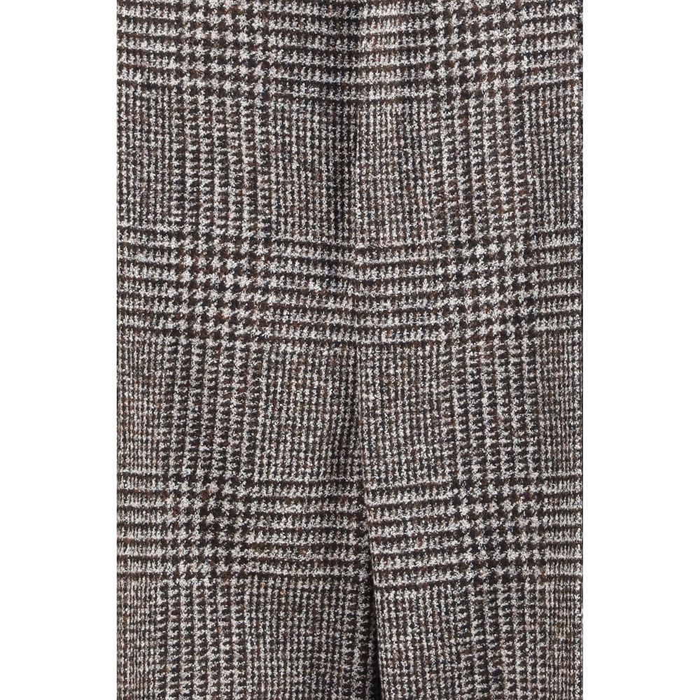Dolce & Gabbana Men's Regular Fit Cotton Polyamide & Alpaca Wool Pants - Brown Patterned
