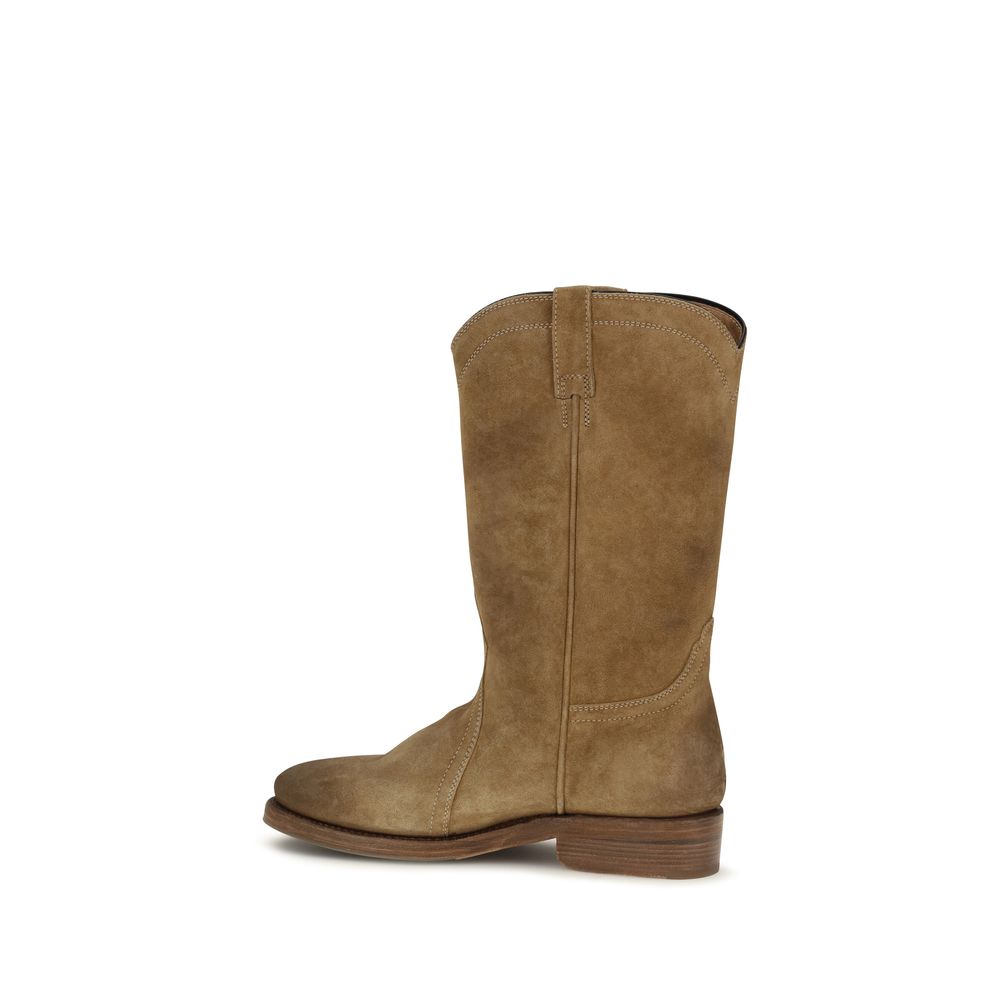 Jil Sander Women's Suede Calf Leather Ankle Boots - Beige