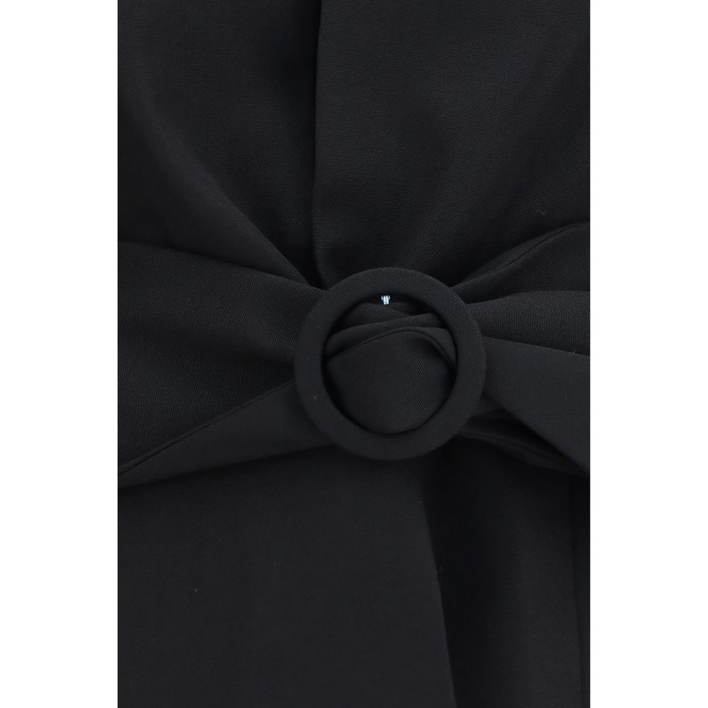 Jacquemus Women's Fleeced Wool Overcoat - Black