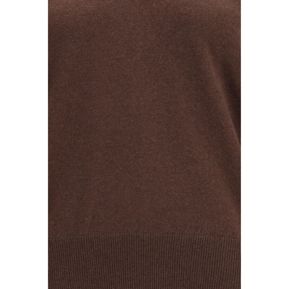 Brunello Cucinelli Women's Regular Fit V Neck Cashmere Sweater - Brown