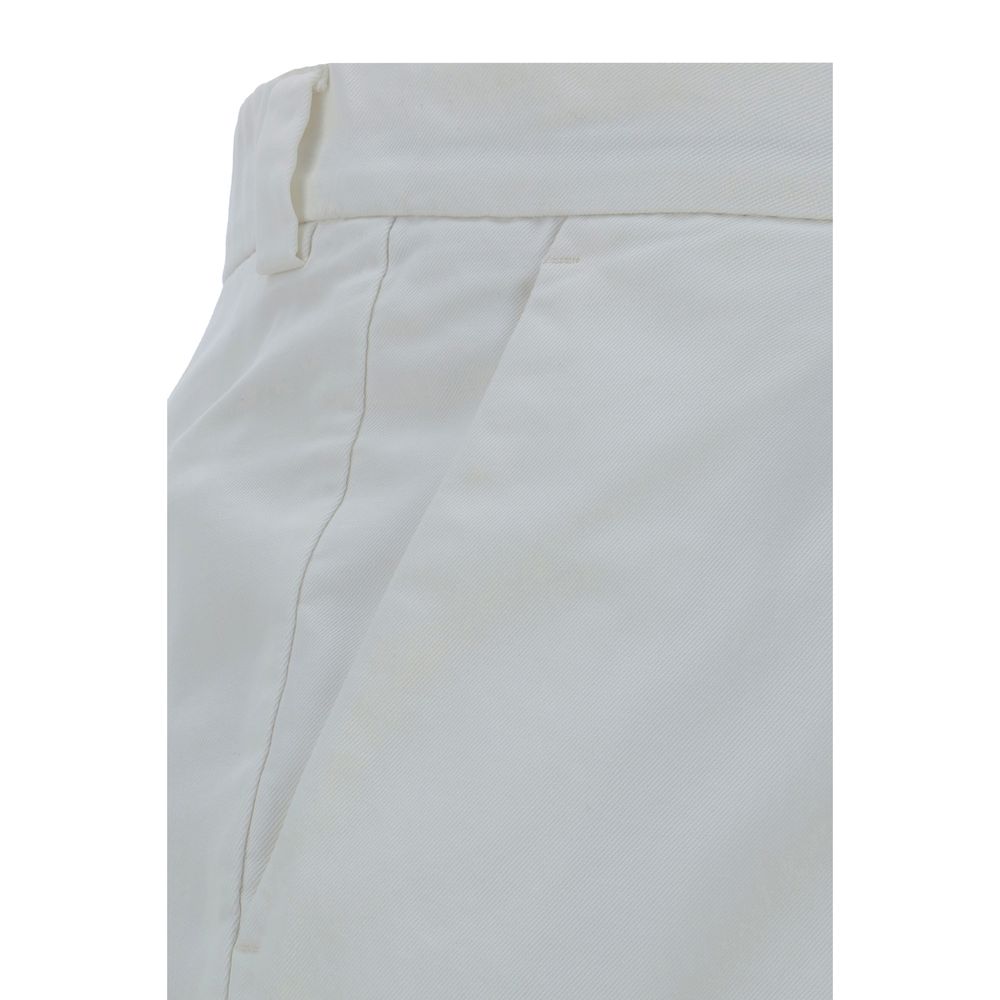Casual Pants by Brunello Cucinelli for men in cotton white features an refined tailoring silhouette, showcasing a premium regular-fit with a and long cut for a refined tailoring look.