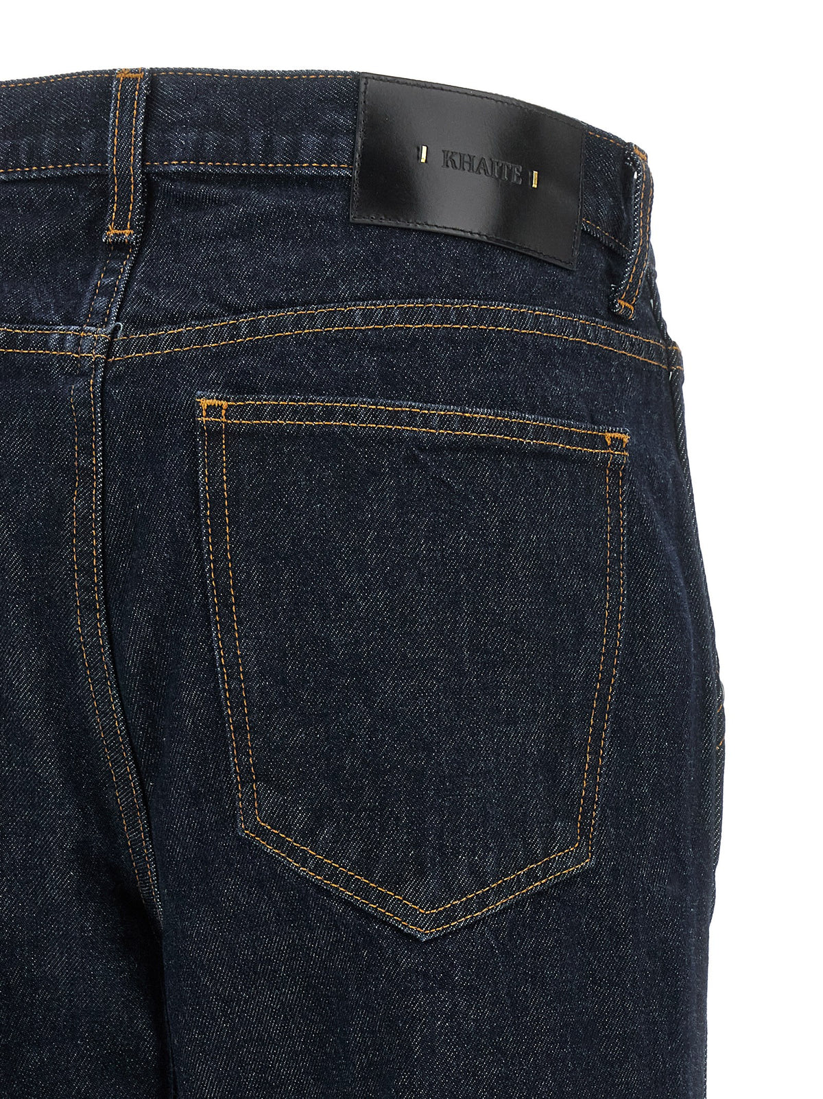 Khaite Women's Straight Leg Denim Cotton Jeans - Black Dark Blue Signature
