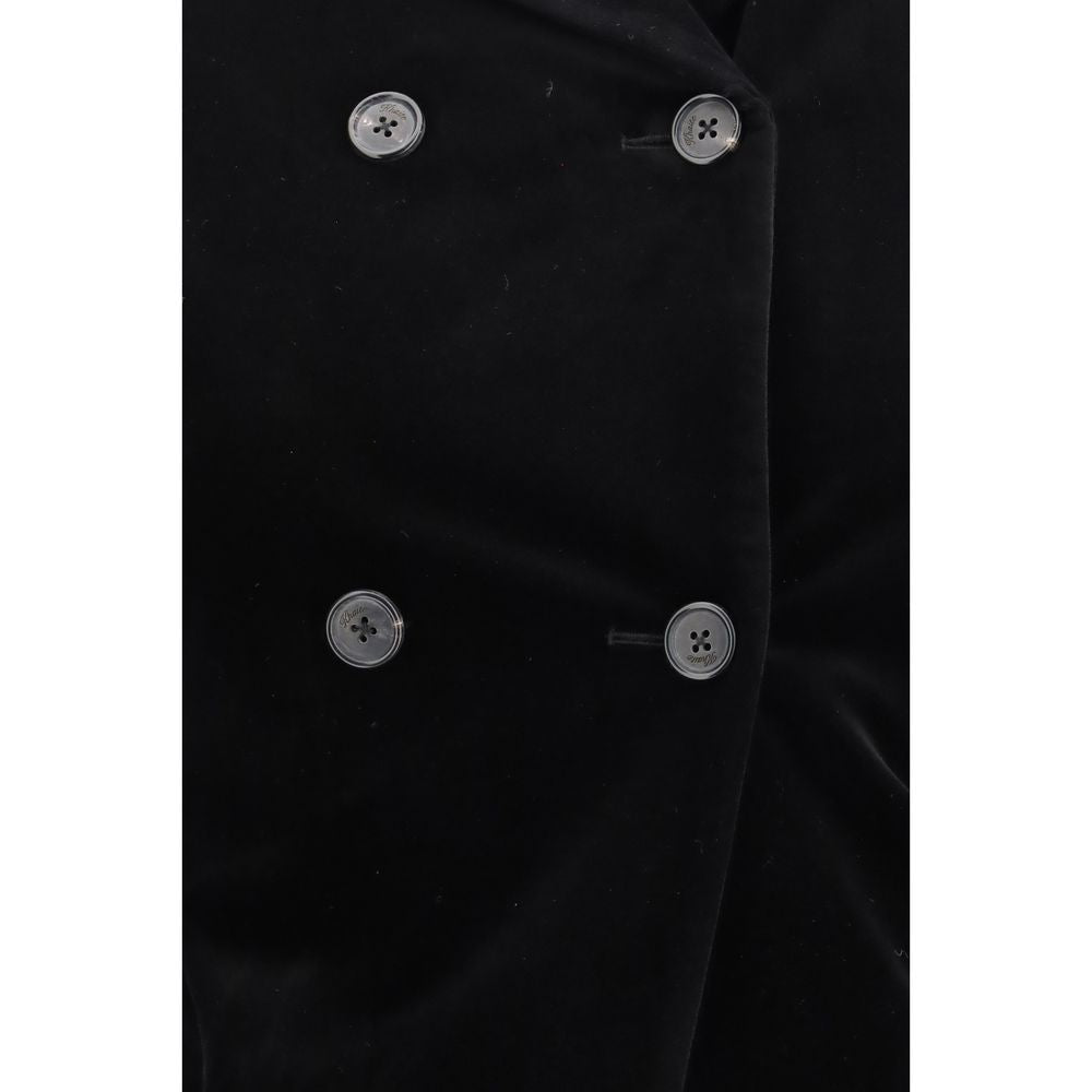 Khaite Women's Double Breasted Cotton Velvet & Elastane Jacket - Black