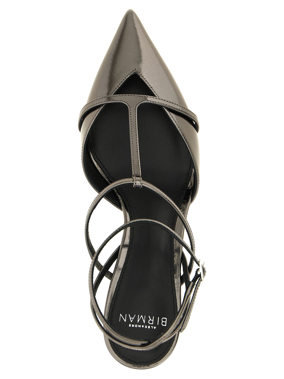 Alexandre Birman Silver Calfskin Stiletto Heel Sandals