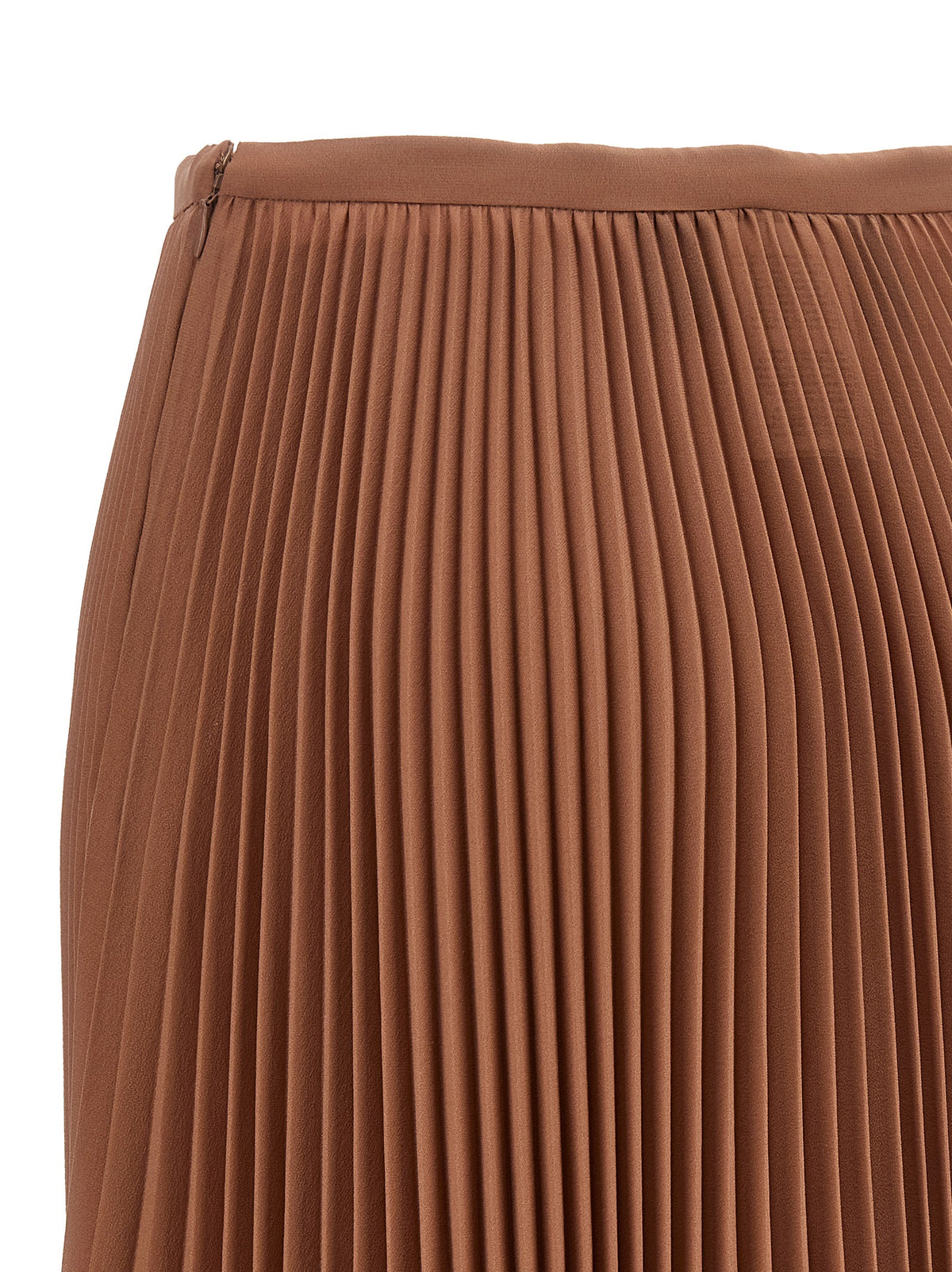 Valentino Garavani Brown Silk Midi Skirt
