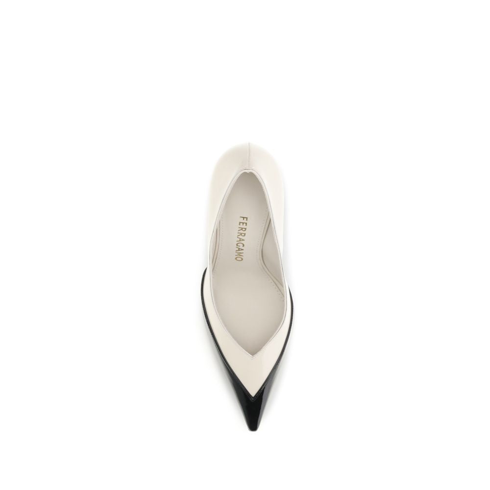 Ferragamo Gancini Women's Bos Taurus Calf Patent & Suede Leather High-Heel Pumps Heels - Multicolor