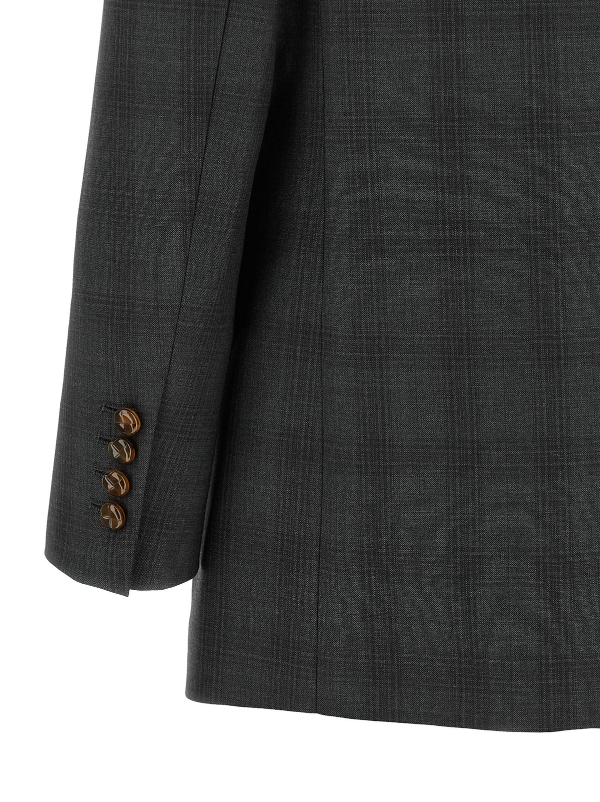 Blazé Milano Women's Double Breasted Virgin Wool Blazer - Gray Patterned