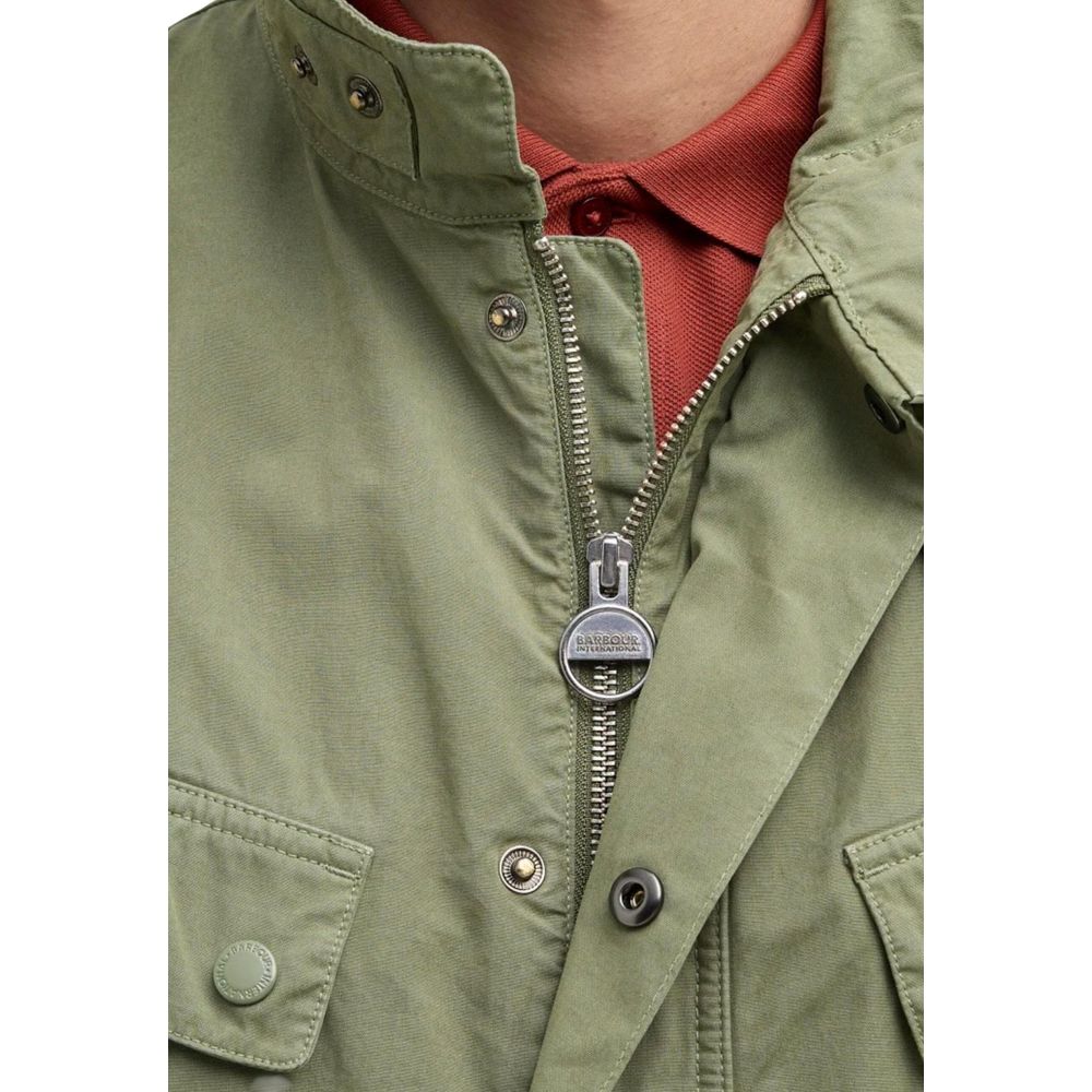 Barbour Men's Lightweight High Collar Cotton Overcoat - Green