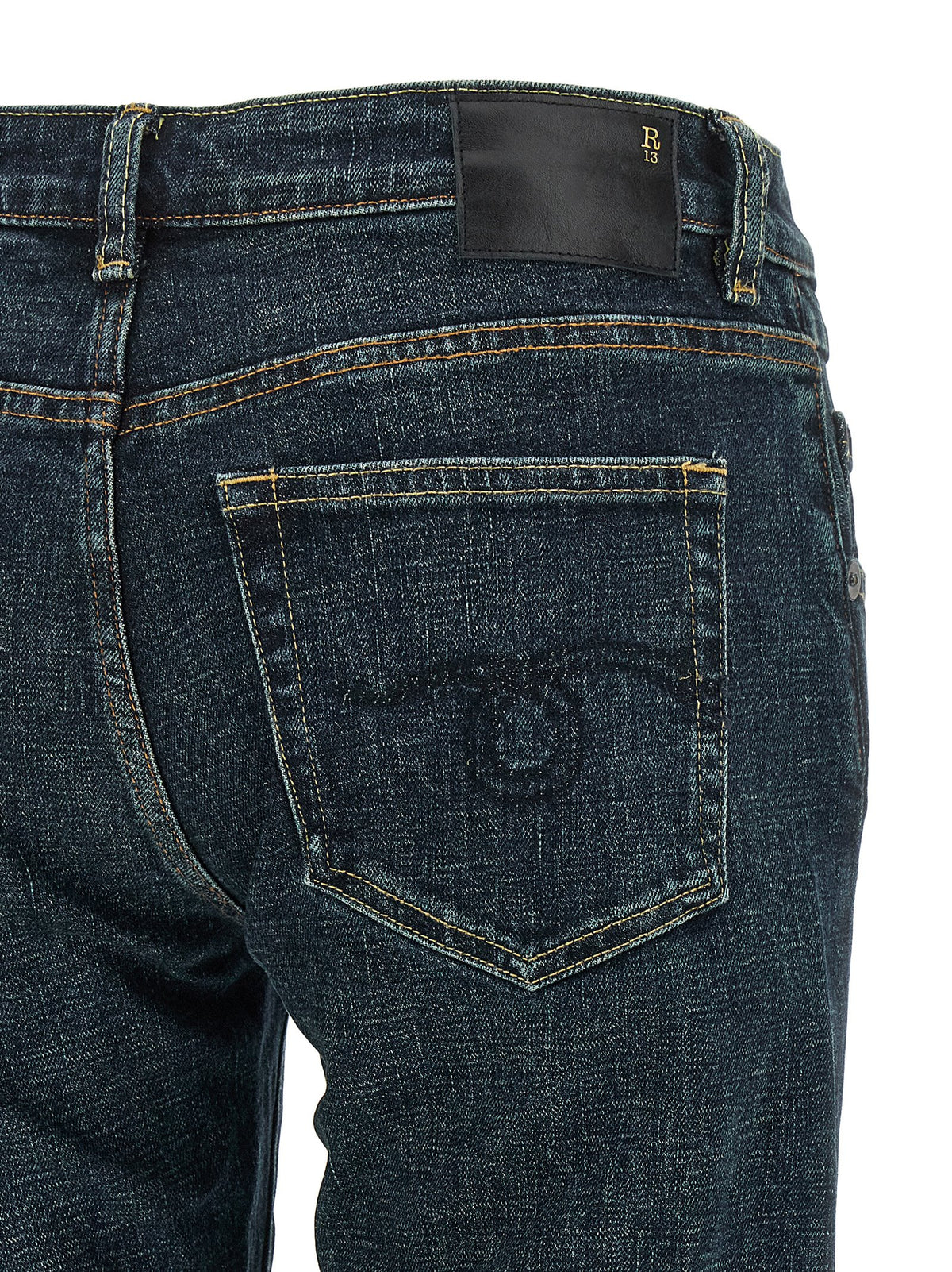 R13 Blue Cotton Straight-Leg Jeans