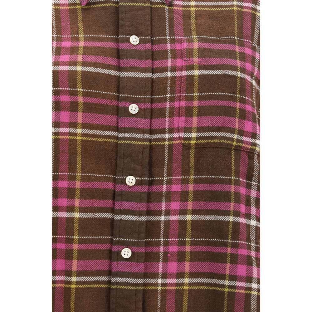 Shirt by R13 for women in cotton brown & patterned showcases a sleek silhouette, elegantly detailed with a sleek and for a sleek finish.