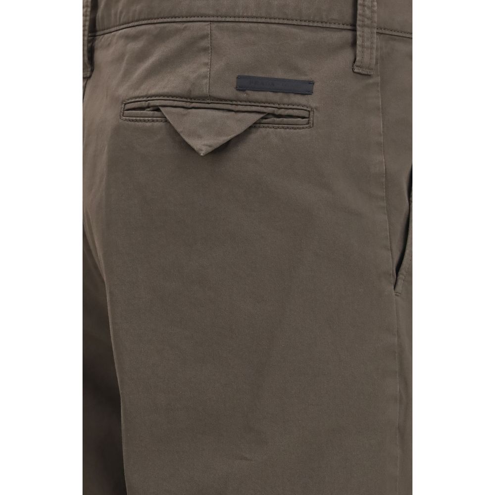 Prada Men's Regular Fit Cotton Cargo Pants - Brown