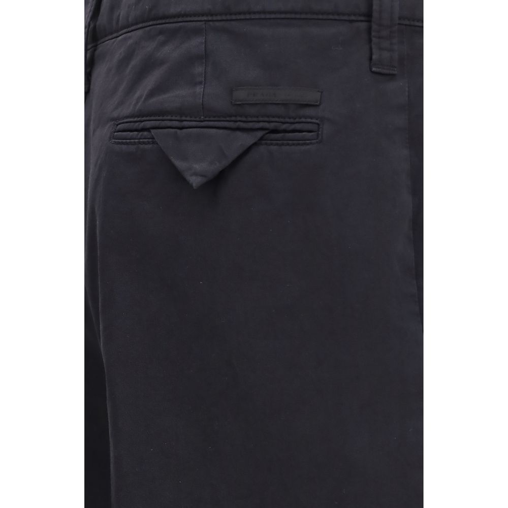 Prada Men's Regular Fit Cotton Casual Pants - Blue