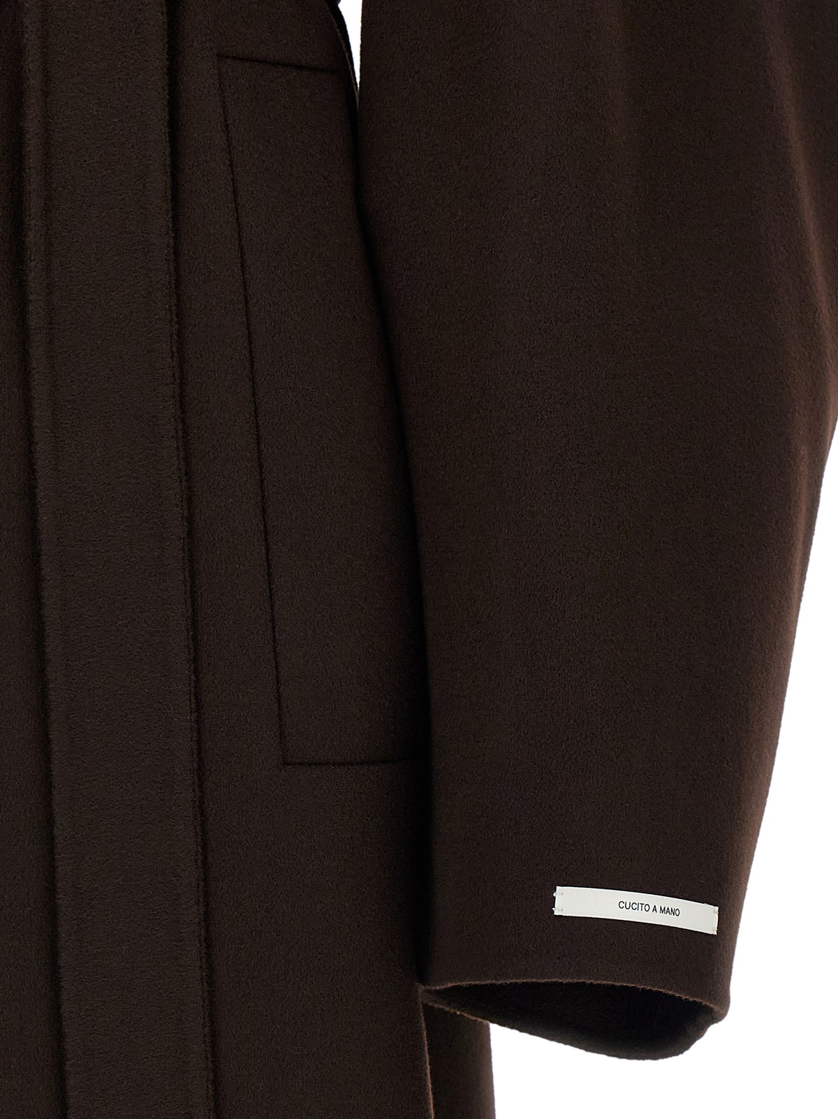Sportmax Women's Single Breasted Virgin Wool Hooded Overcoat - Brown Horn