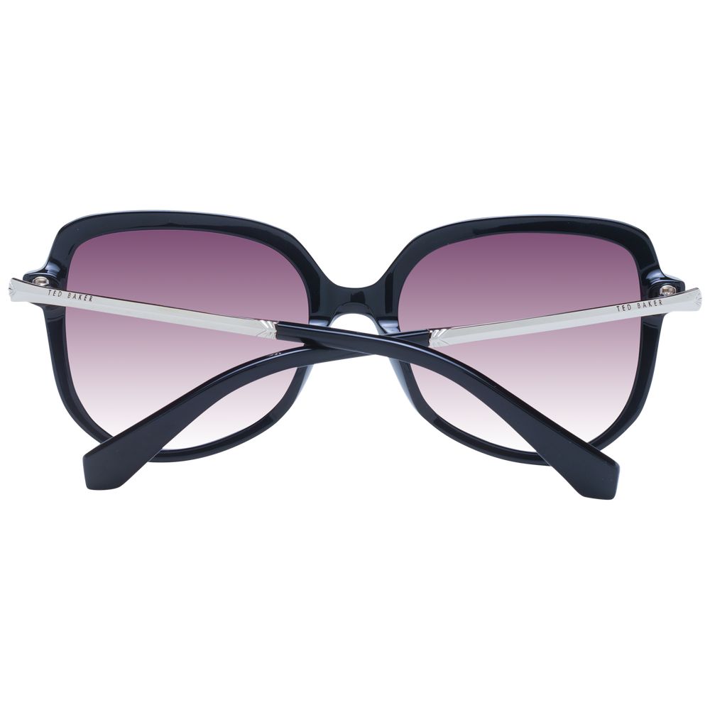 This Sunglasses by Ted Baker for women in gradient, black & pink presents a sumptuous silhouette, showcasing a sumptuous butterfly full-rim frame design in black coloured frame and high-performance category-3-dark-tint gradient lens.
