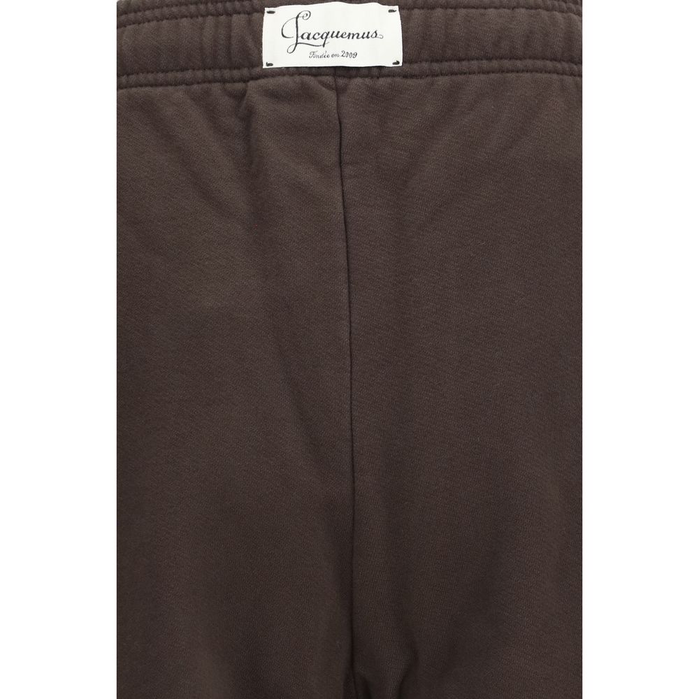 Jacquemus Men's Relaxed Fit Regular Mid Rise Cotton Jogger Sweatpants - Brown Signature