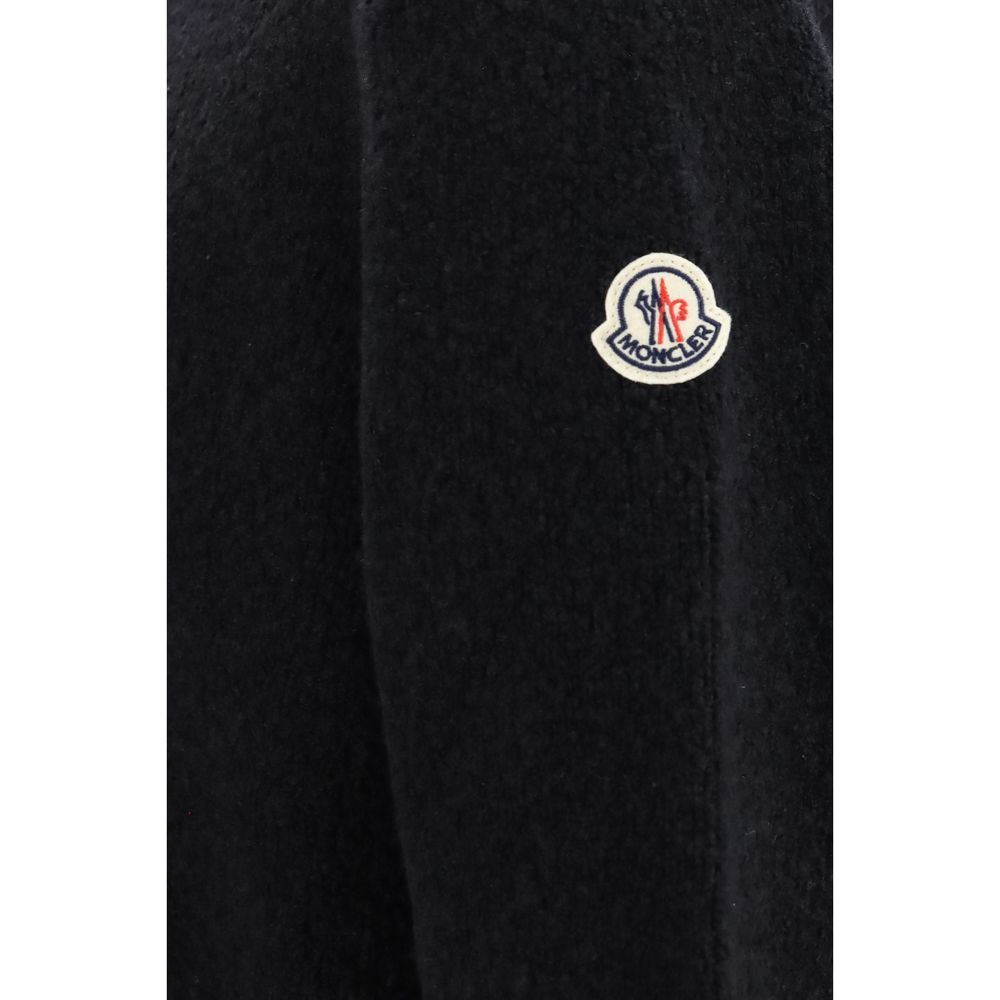 Moncler Men's Regular Fit Wool & Nylon Sweatshirt Hoodie - Black
