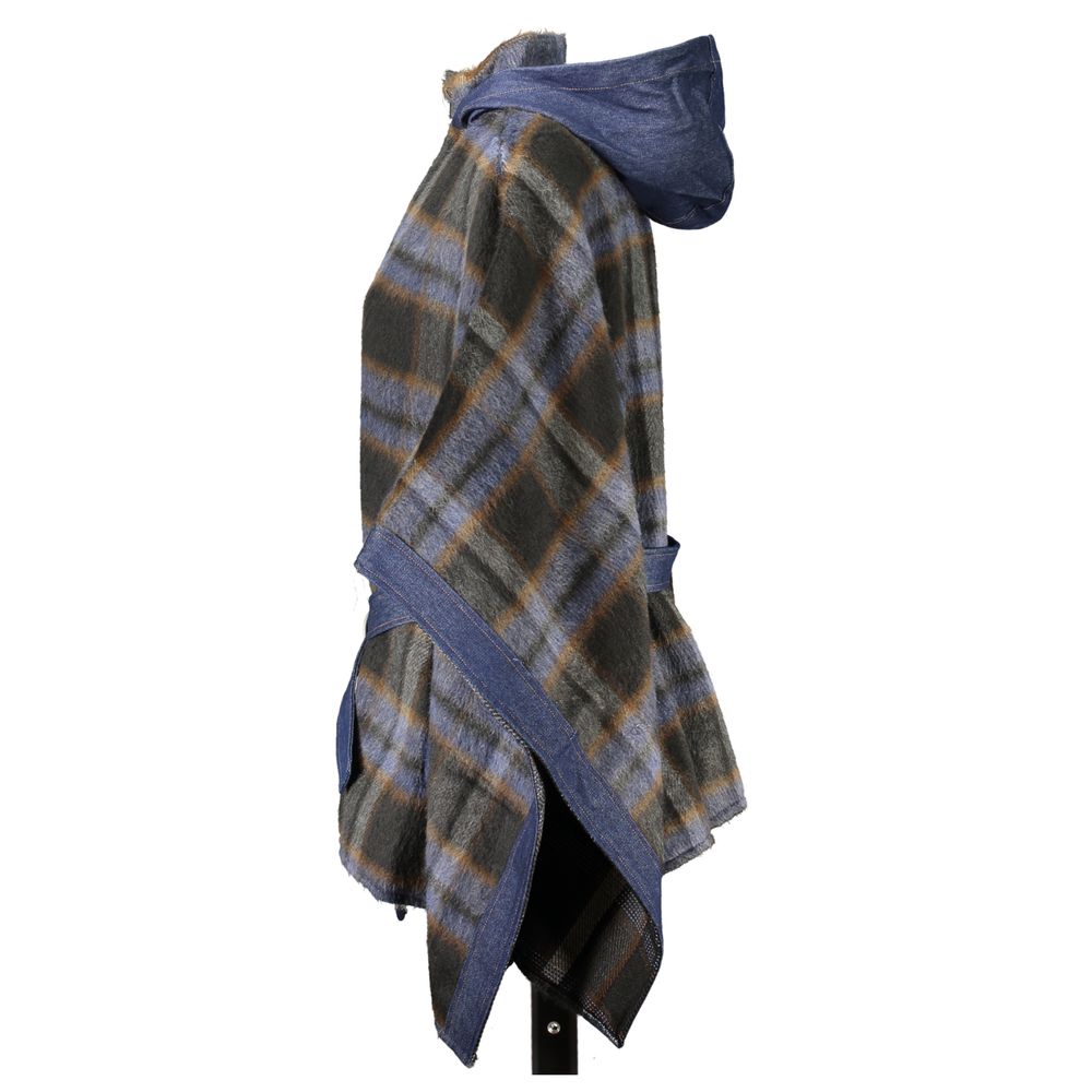 Desigual Women's Polyester Hooded Cape - Blue