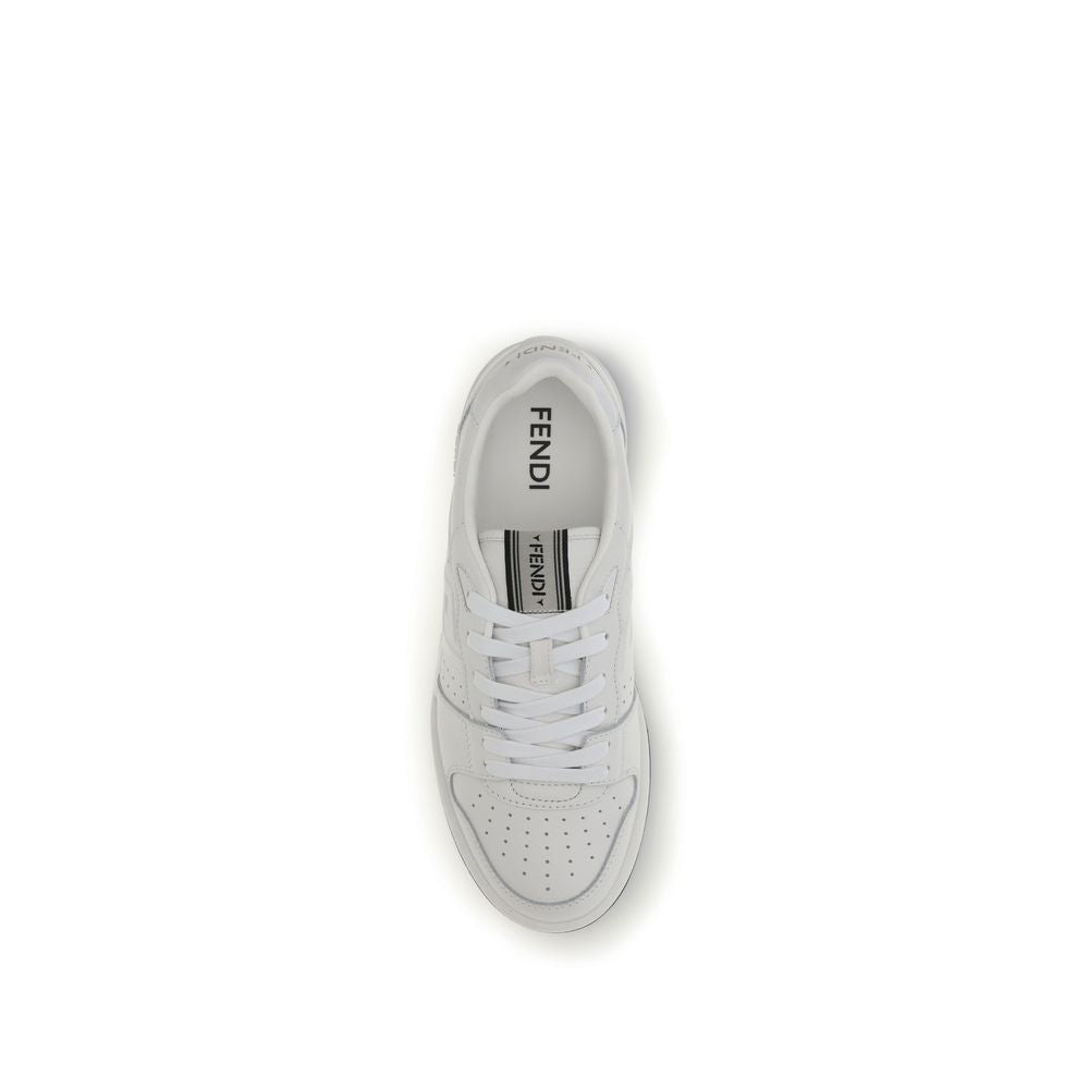 Fendi Men's Athletic Bos Taurus Calfskin Leather Sneakers - White