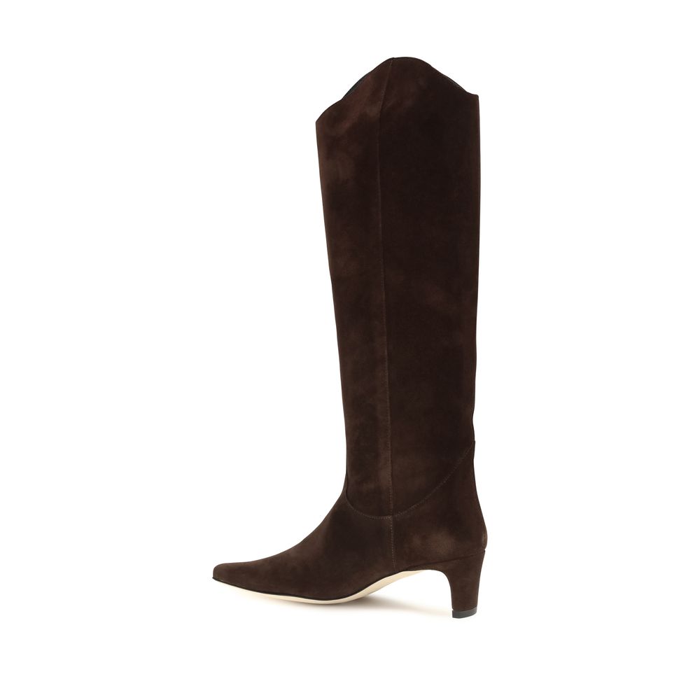 Staud Women's Bos Taurus Calf Suede Leather High-Heel Cowboy Boots - Brown