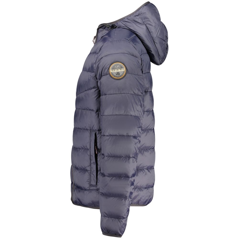 Napapijri Men's Polyamide Hooded Windbreaker Jacket - Blue