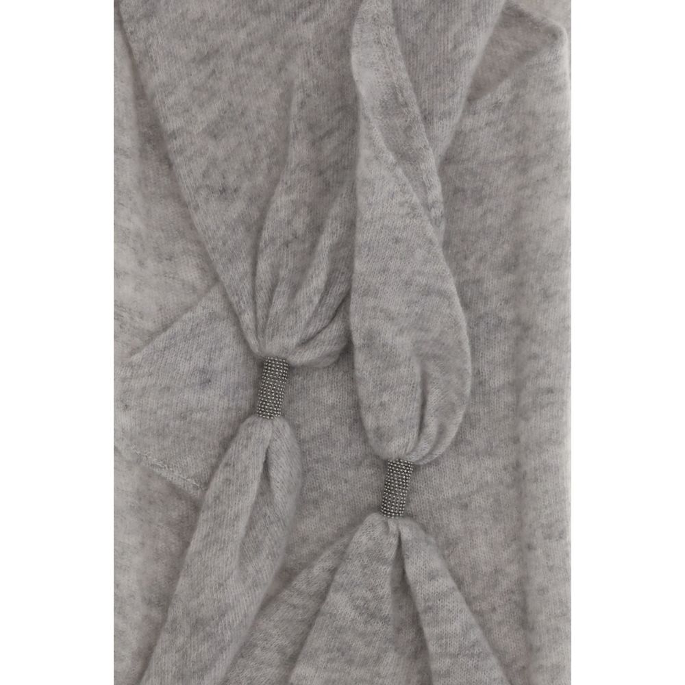 Brunello Cucinelli Monile Cashmere Foulard Scarf - Gray