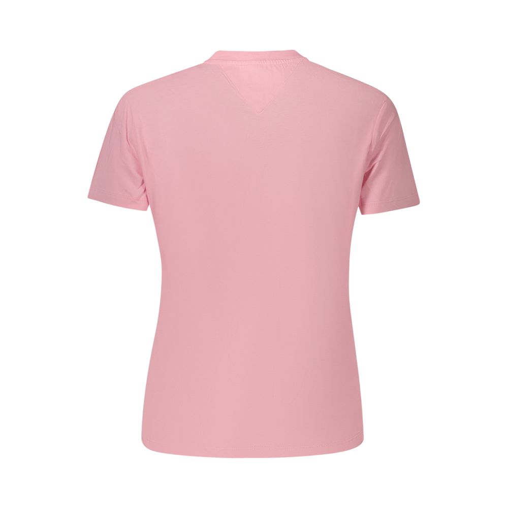 Tommy Hilfiger Women's Crew Neck Viscose Cotton T-Shirt - Pink