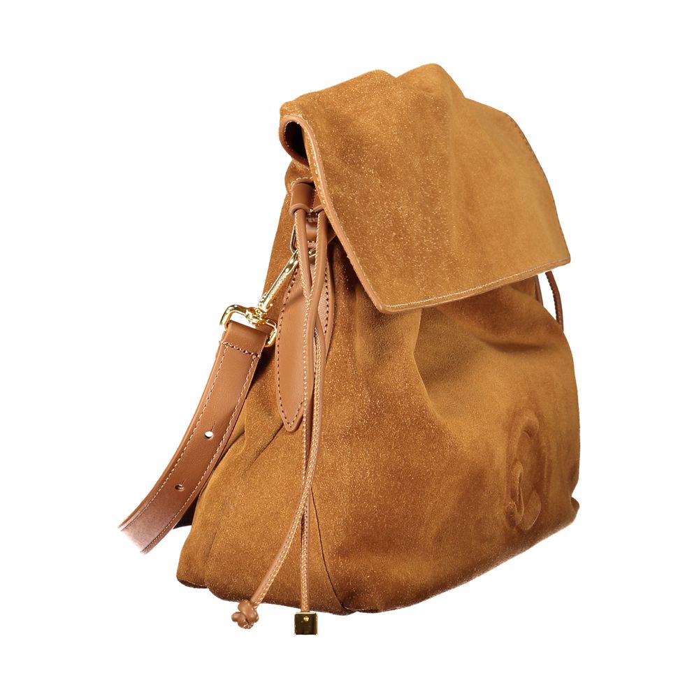Handbag by Coccinelle for women in suede leather brown features a contemporary silhouette, showcasing a secure , ample internal-pockets, and contemporary shoulder-strap & adjustable-strap for a sophisticated look.