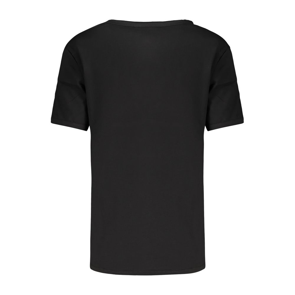 T-Shirt by Desigual for women in cotton black & print showcases a dramatic silhouette, elegantly detailed with a dramatic v-neck neckline and for a truly dramatic finish.