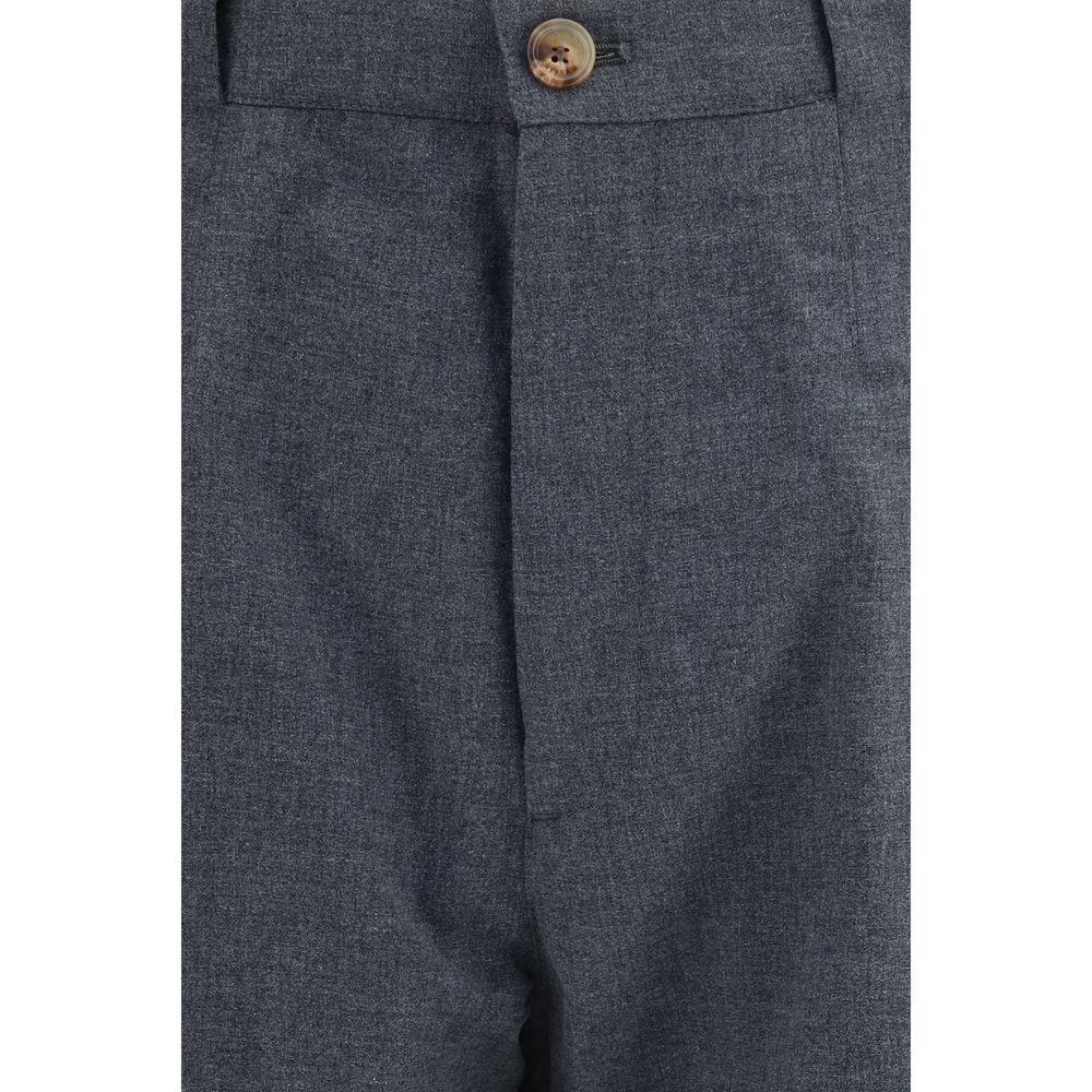 Brunello Cucinelli Gray Wool Oves Aries Dress Pants