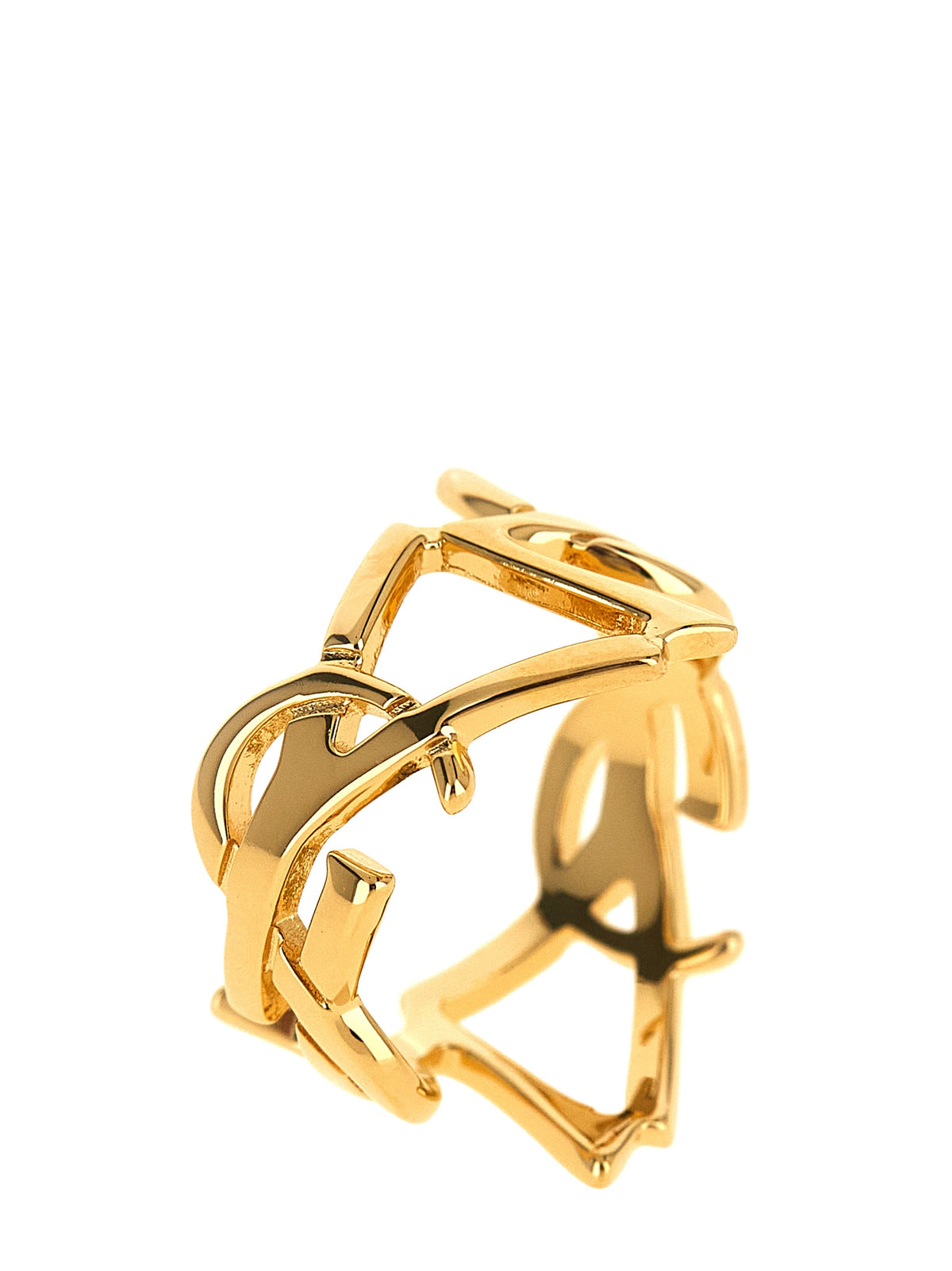 Saint Laurent Gold Brass Broch